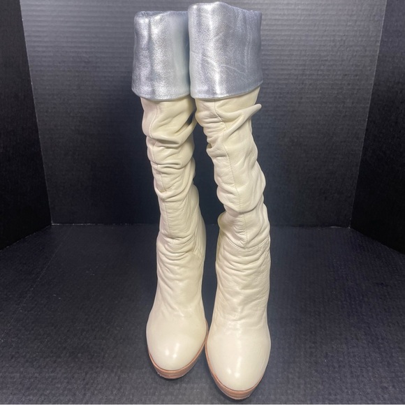 Charles David Elixir Cream and Silver Leather boots 5.5M - Picture 5 of 15